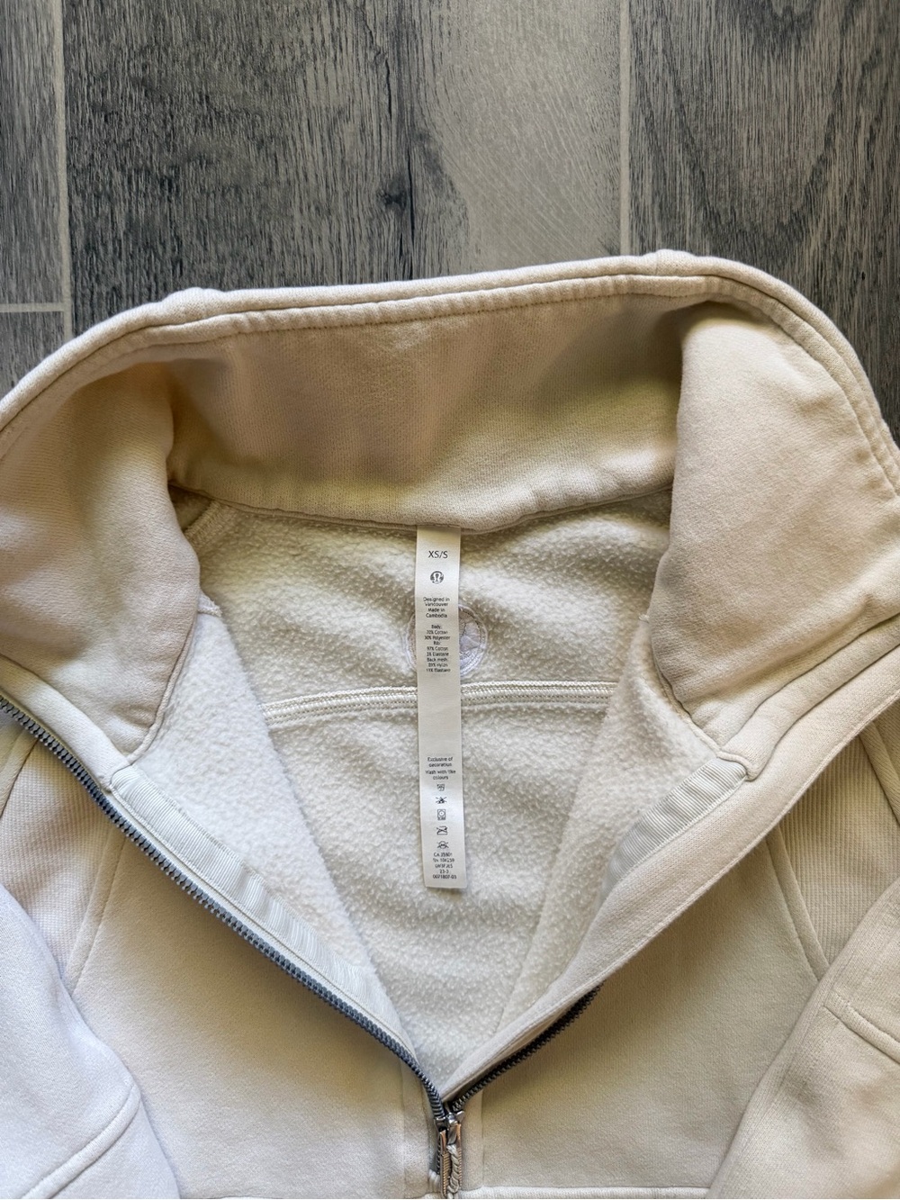 Lululemon Scuba Quarter Zip Sweatshirt XS/S Bone - Picture 5 of 5